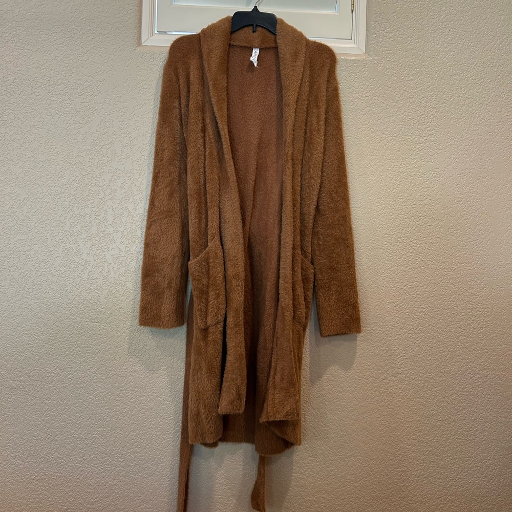 Anthropologie Amadi Nancy Eyelash Cardigan Honey Light Brown - Picture 6 of 15